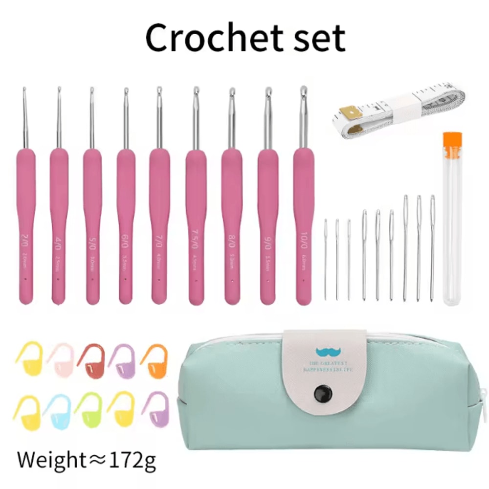 Ergonomic ExtraLong Crochet Hook Set Complete Beginner Crochet Kit With Case 6