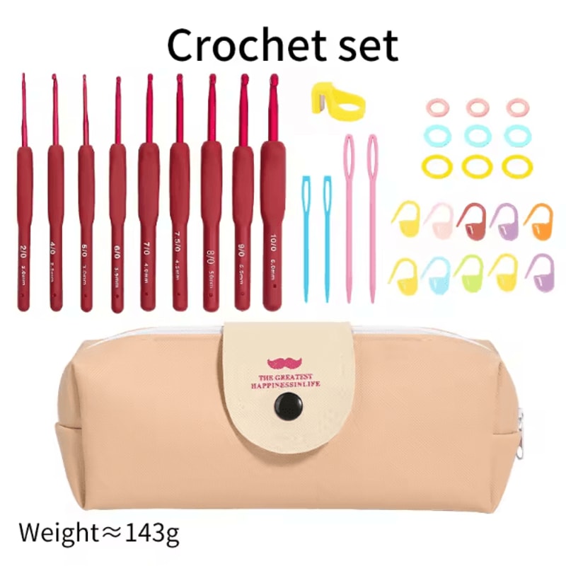 Ergonomic ExtraLong Crochet Hook Set Complete Beginner Crochet Kit With Case 7