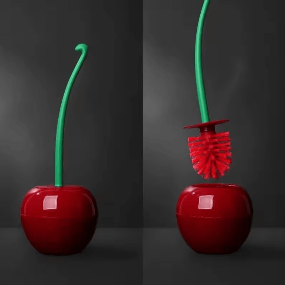 Cute Cherry Toilet Brush Set Creative Bathroom Cleaning Brush With Holder 5