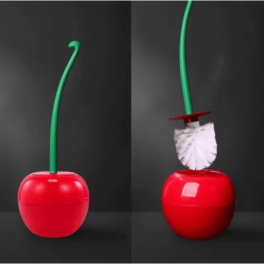 Cute Cherry Toilet Brush Set Creative Bathroom Cleaning Brush With Holder 6