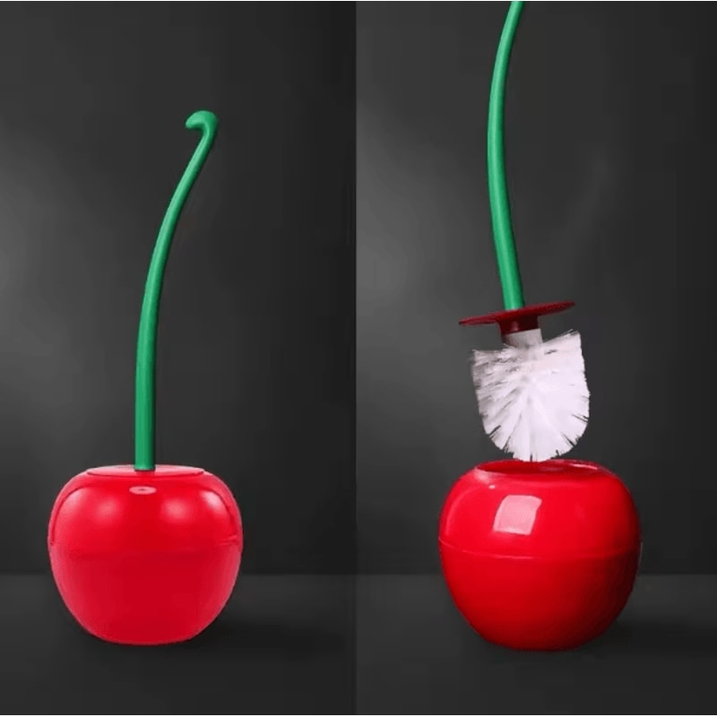 Cute Cherry Toilet Brush Set Creative Bathroom Cleaning Brush With Holder 6