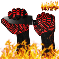 800 degree heat-resistant bbq gloves – fireproof anti-slip oven & grill protection mitts