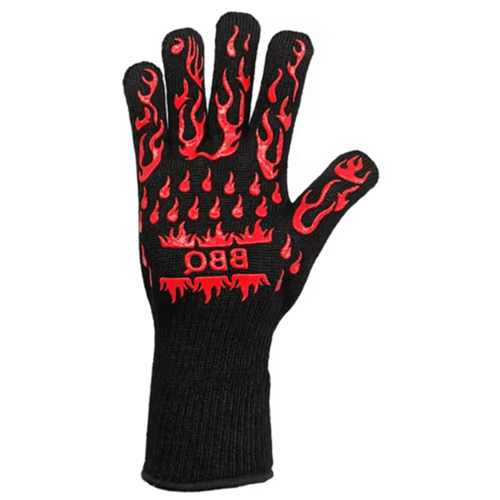 800 Degree HeatResistant BBQ Gloves Fireproof AntiSlip Oven Grill Protection Mitts 8