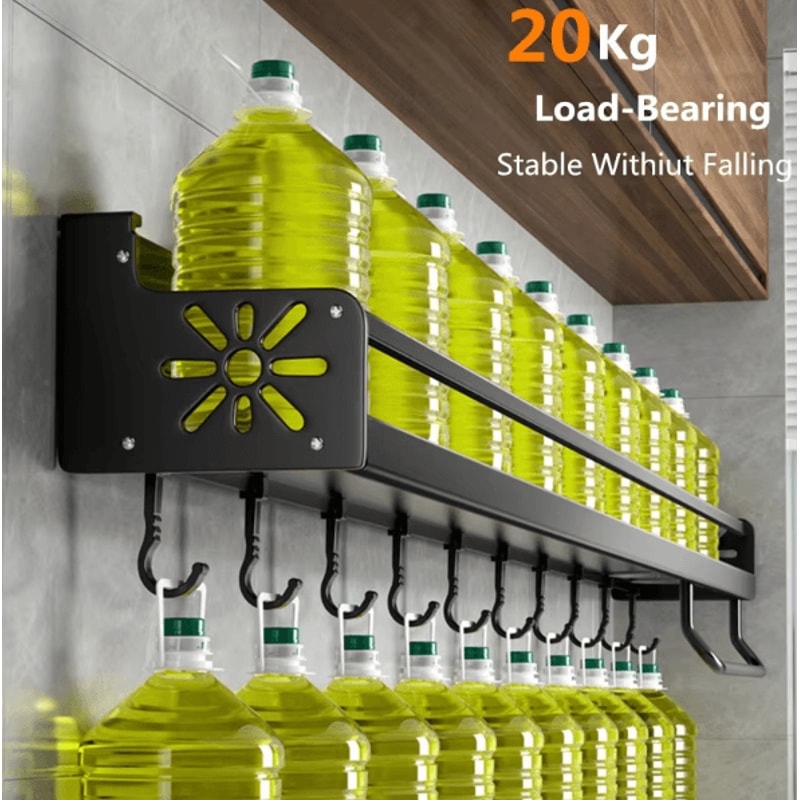 MultiFunction Wall Mounted Kitchen Organizer Shelf Spice Rack Knife Holder Utensil Storage 1