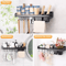 MultiFunction Wall Mounted Kitchen Organizer Shelf Spice Rack Knife Holder Utensil Storage 3