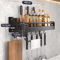 MultiFunction Wall Mounted Kitchen Organizer Shelf Spice Rack Knife Holder Utensil Storage 5