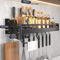 MultiFunction Wall Mounted Kitchen Organizer Shelf Spice Rack Knife Holder Utensil Storage 8