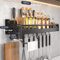 MultiFunction Wall Mounted Kitchen Organizer Shelf Spice Rack Knife Holder Utensil Storage 7