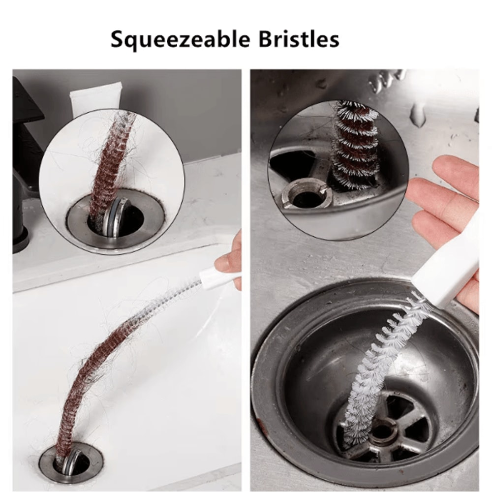 Flexible Drain Cleaning Brush Hair Clog Remover Pipe Cleaning Tool 3