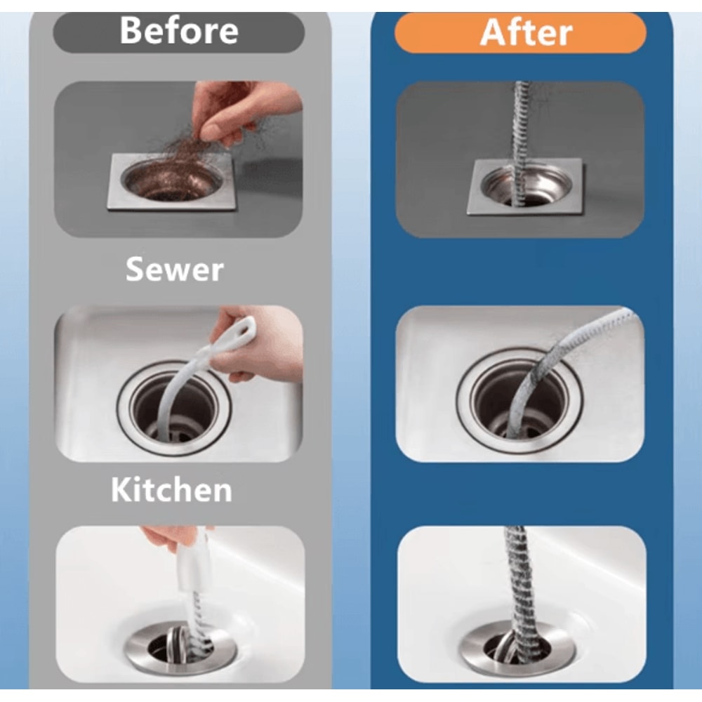 Flexible Drain Cleaning Brush Hair Clog Remover Pipe Cleaning Tool 4