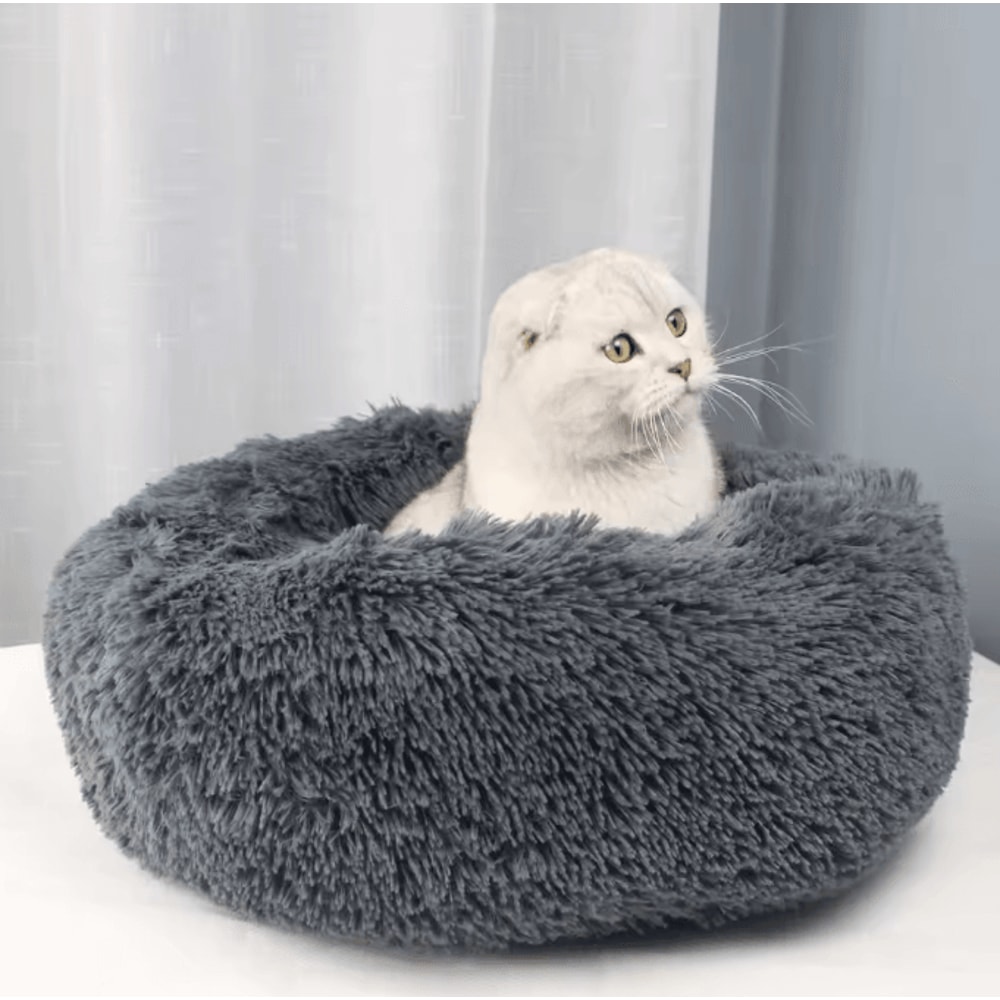 Cozy Plush Round Pet Bed Warm Washable Cat Dog Nest Cushion 5
