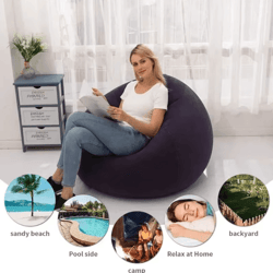 ultra-comfort inflatable sofa chair – portable lazy lounger air bean bag couch