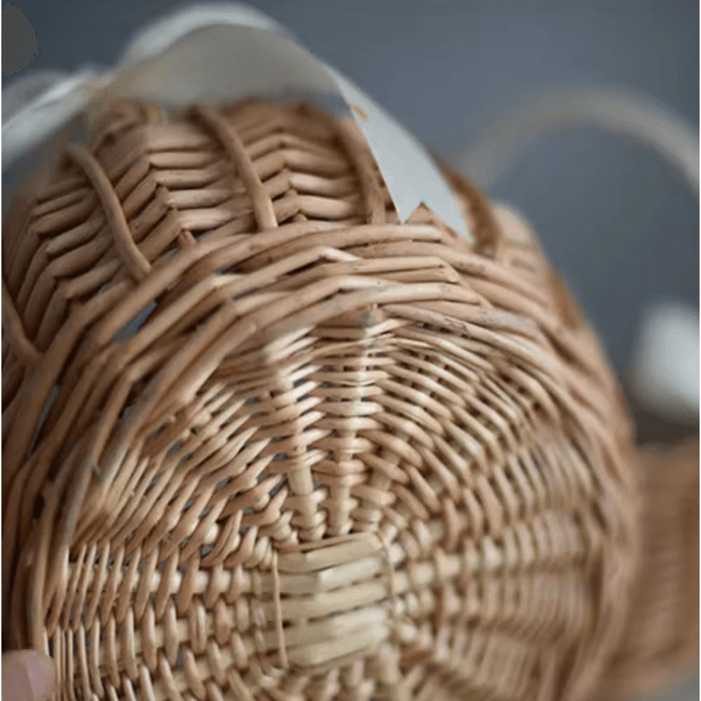 Handwoven Rattan Flower Basket Rustic Wedding Flower Girl Decorative Storage Basket 2