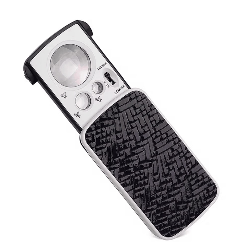 30X90X LED Jewelry Loupe Magnifier Foldable UV Light Precision Inspection Tool 6
