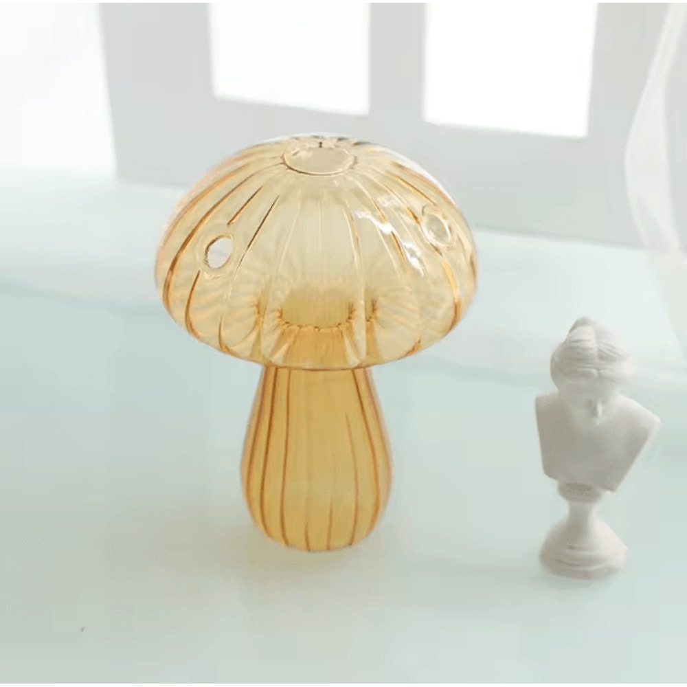 Mini Mushroom Glass Vase Nordic Hydroponic Plant Aromatherapy Decorative Vase 9
