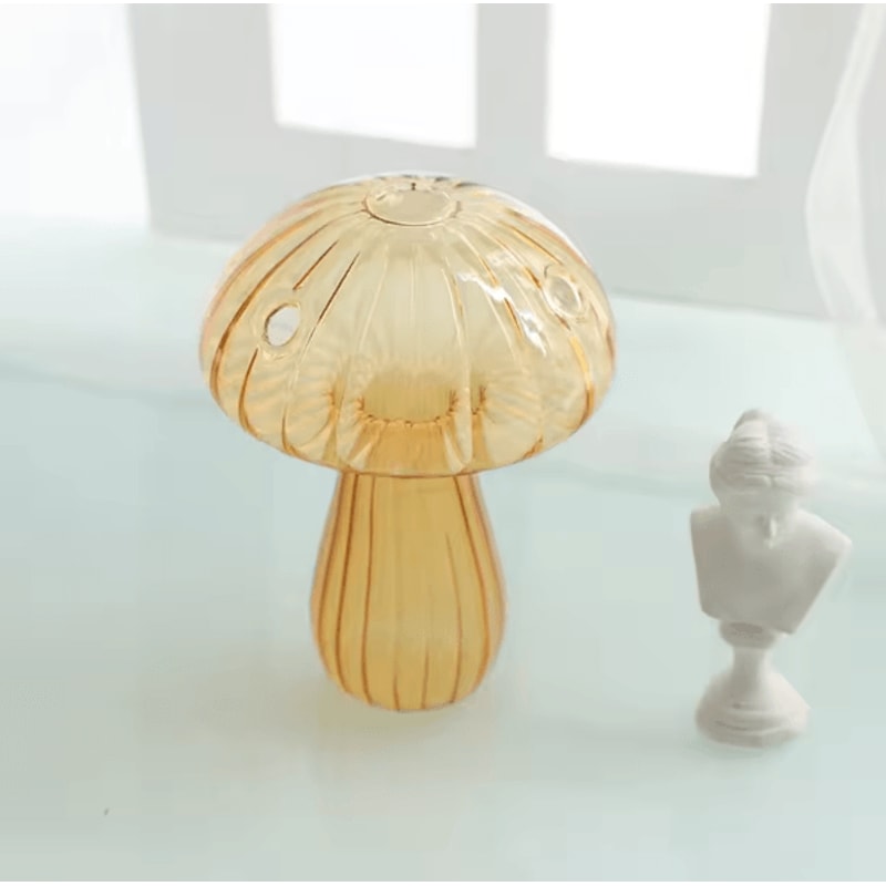Mini Mushroom Glass Vase Nordic Hydroponic Plant Aromatherapy Decorative Vase 9