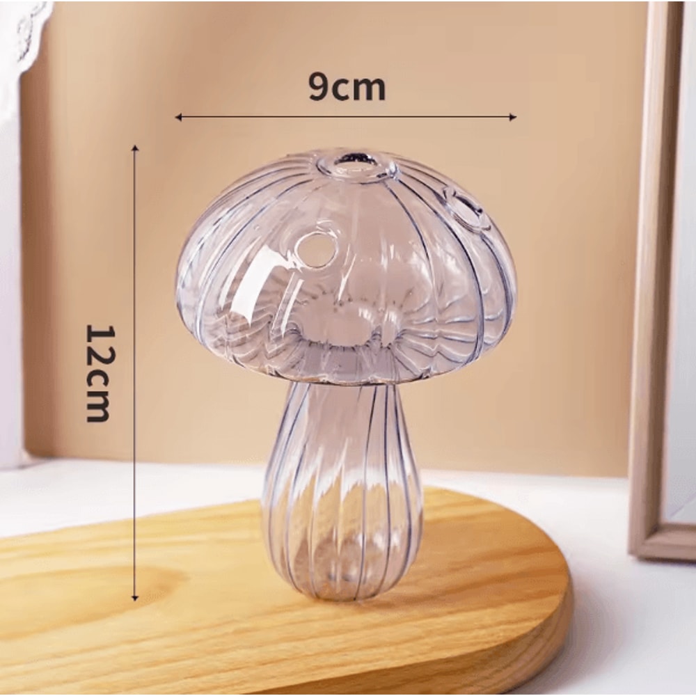 Mini Mushroom Glass Vase Nordic Hydroponic Plant Aromatherapy Decorative Vase 10