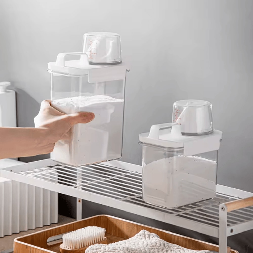 Refillable Laundry Detergent Dispenser With Scale Clear MultiPurpose Storage Container 2