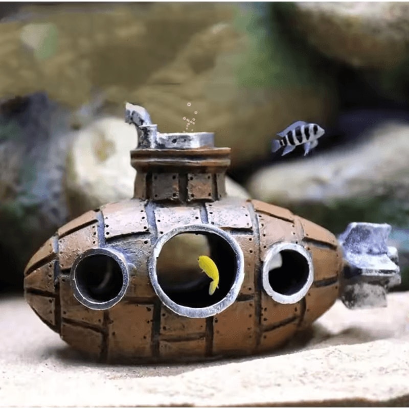 Resin Submarine Aquarium Decoration Fish Tank Cave Shelter Landscaping Ornament 1
