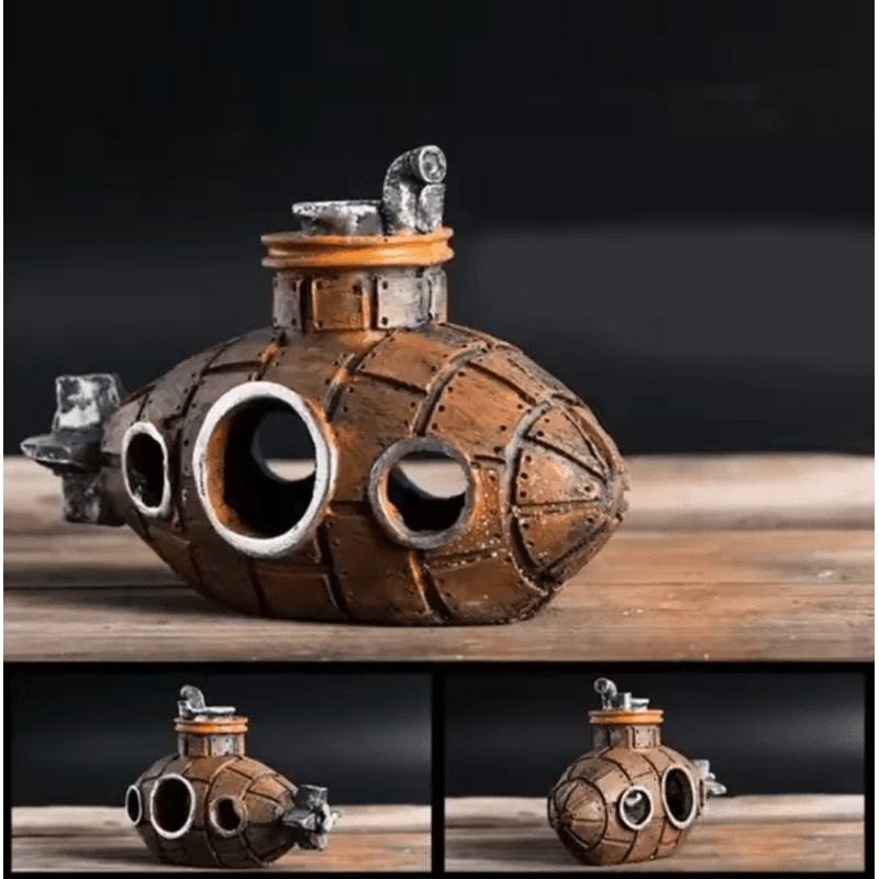 Resin Submarine Aquarium Decoration Fish Tank Cave Shelter Landscaping Ornament 2