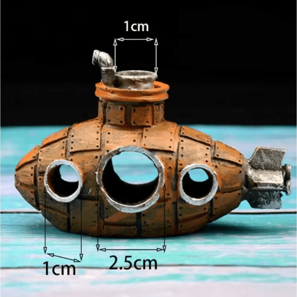 Resin Submarine Aquarium Decoration Fish Tank Cave Shelter Landscaping Ornament 4