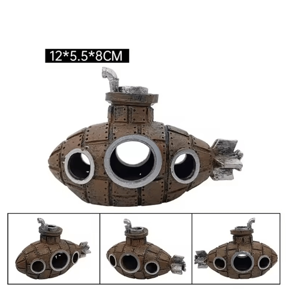 Resin Submarine Aquarium Decoration Fish Tank Cave Shelter Landscaping Ornament 8