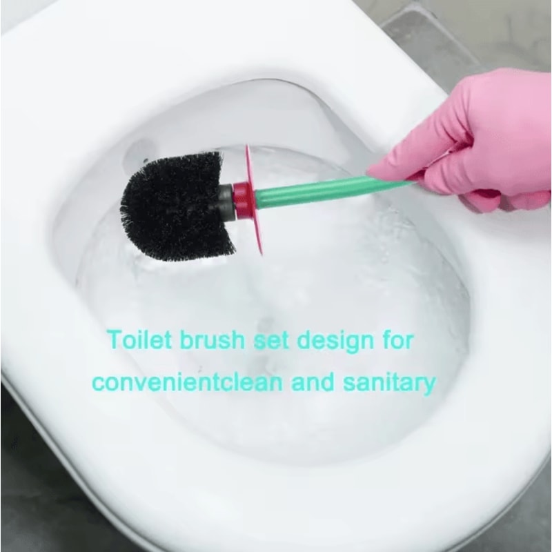 CherryShaped Toilet Brush Holder Set Cute Decorative Bathroom Cleaning Tool 3