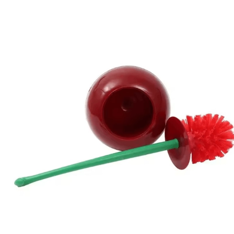 CherryShaped Toilet Brush Holder Set Cute Decorative Bathroom Cleaning Tool 4
