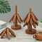 Tree Design Wooden Trivet Set HeatResistant Table Mats With Decorative Stand 3