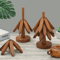 Tree Design Wooden Trivet Set HeatResistant Table Mats With Decorative Stand 3