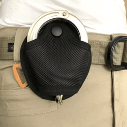 universal tactical handcuff pouch – nylon quick-release belt holder case