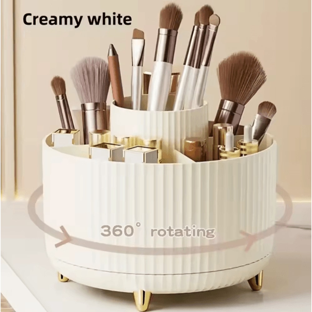 360 Degree Rotating Makeup Brush Holder Organizer 5Slot MultiFunctional Vanity Storage 4