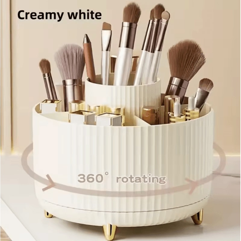 360 Degree Rotating Makeup Brush Holder Organizer 5Slot MultiFunctional Vanity Storage 4