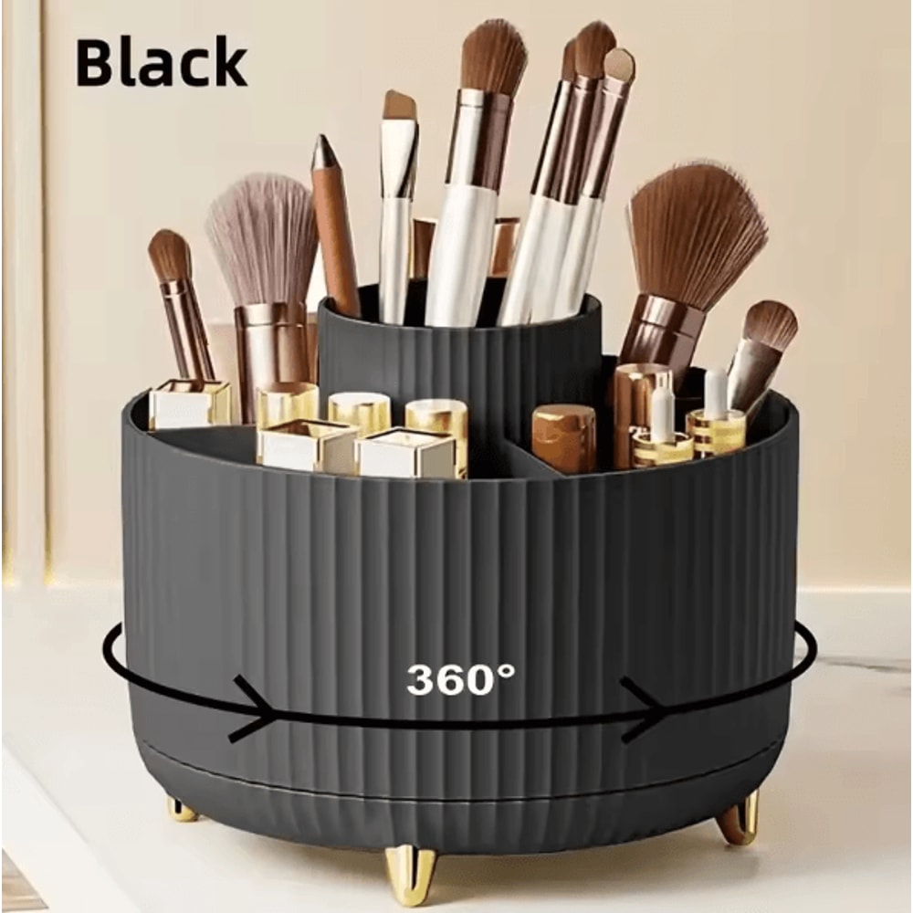 360 Degree Rotating Makeup Brush Holder Organizer 5Slot MultiFunctional Vanity Storage 5