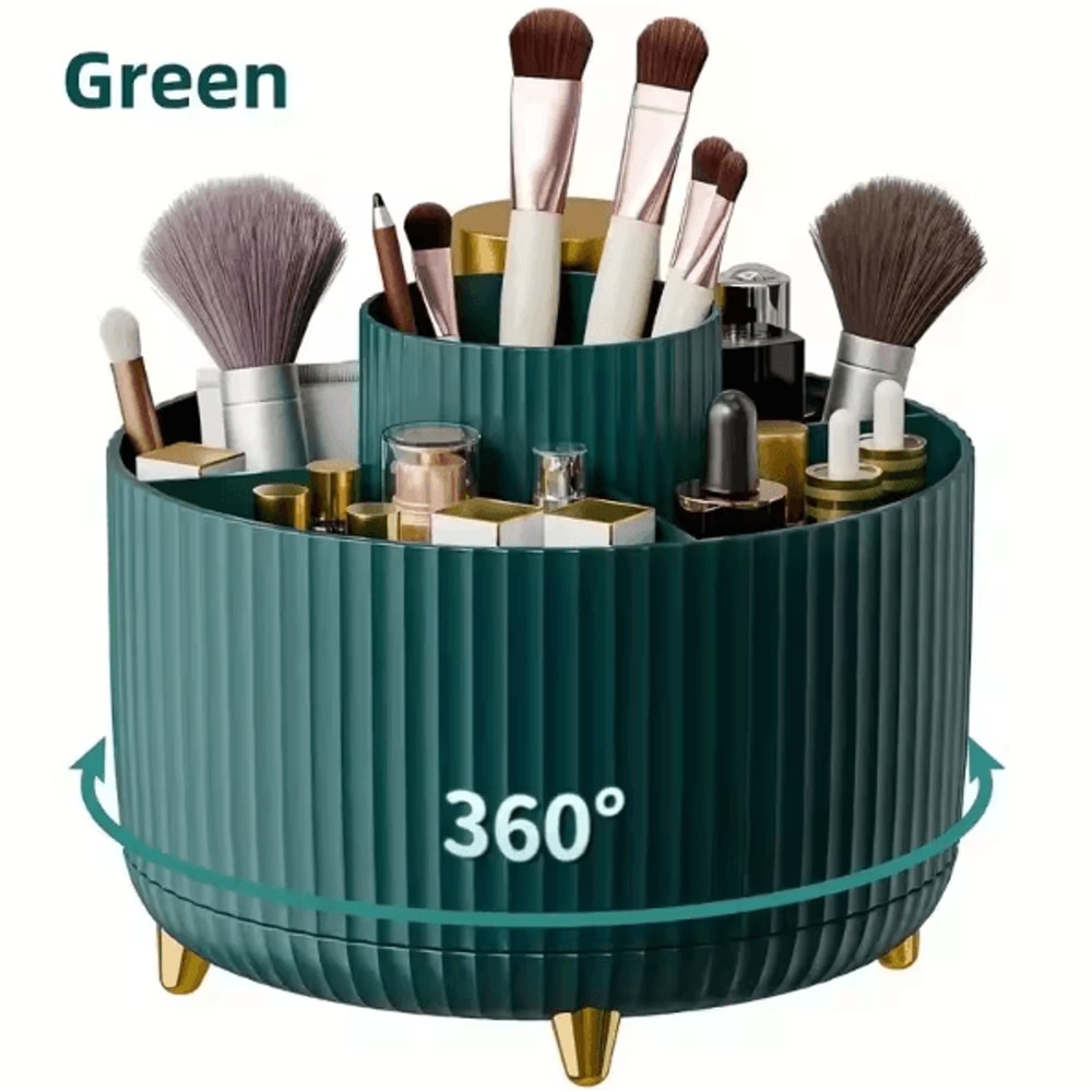 360 Degree Rotating Makeup Brush Holder Organizer 5Slot MultiFunctional Vanity Storage 7