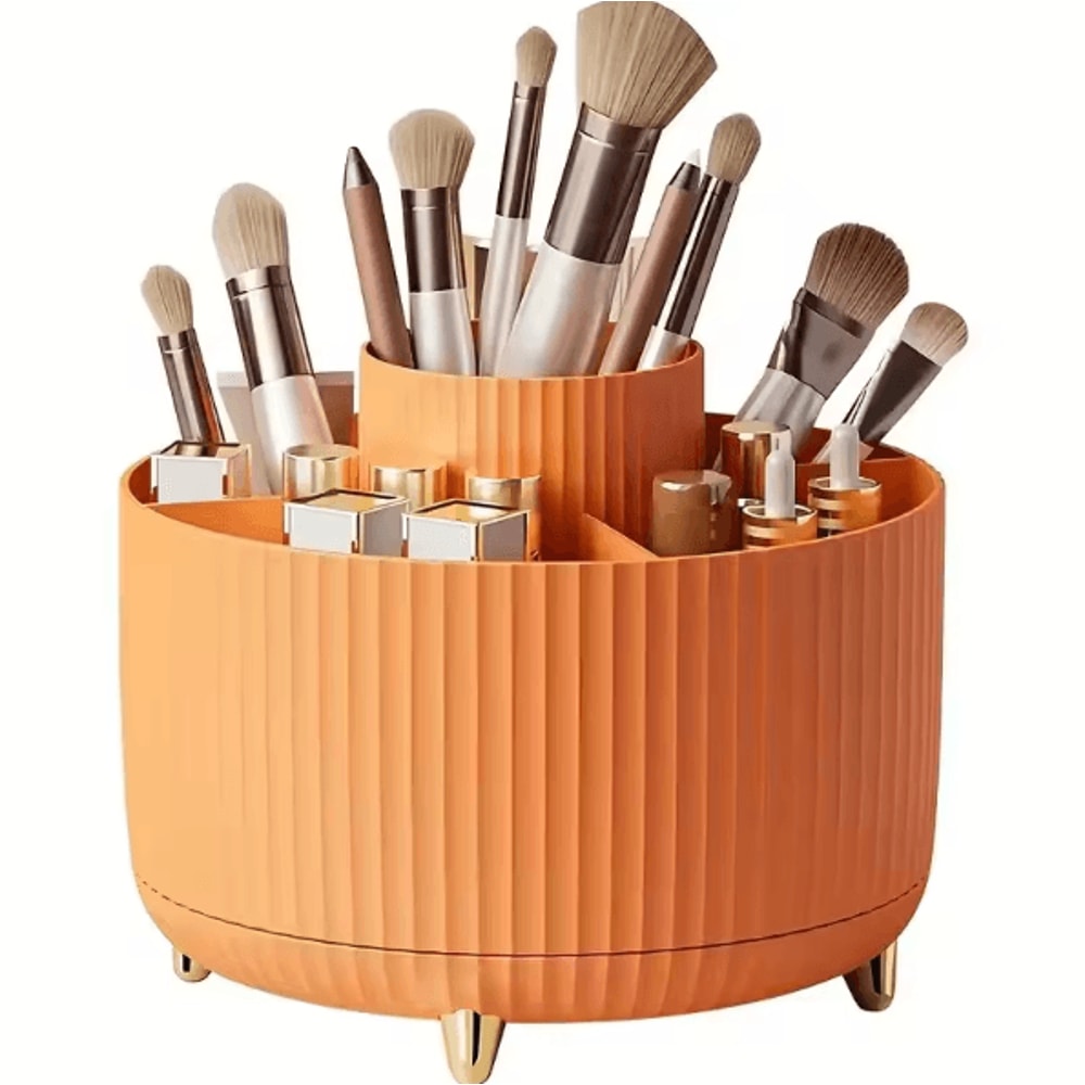 360 Degree Rotating Makeup Brush Holder Organizer 5Slot MultiFunctional Vanity Storage 9
