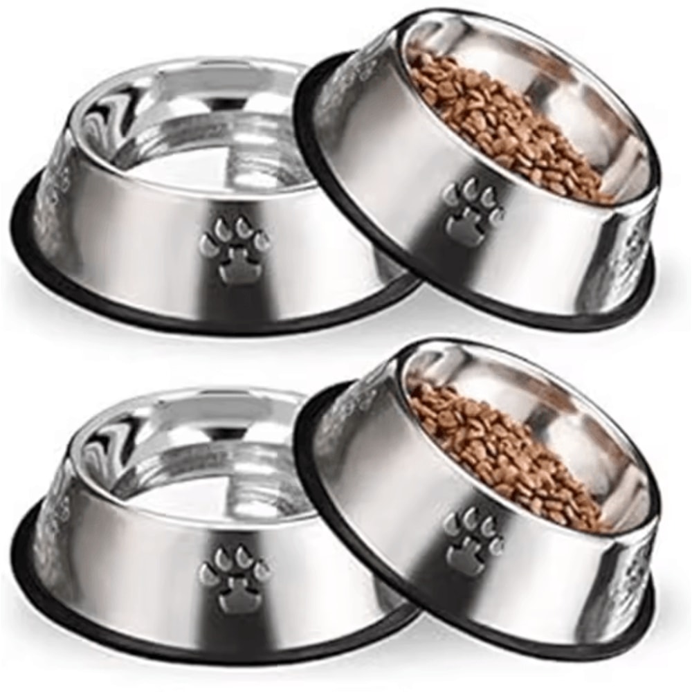 Stainless Steel Pet Bowl AntiSlip Durable Food Water Feeding Bowl For Dogs Cats 1