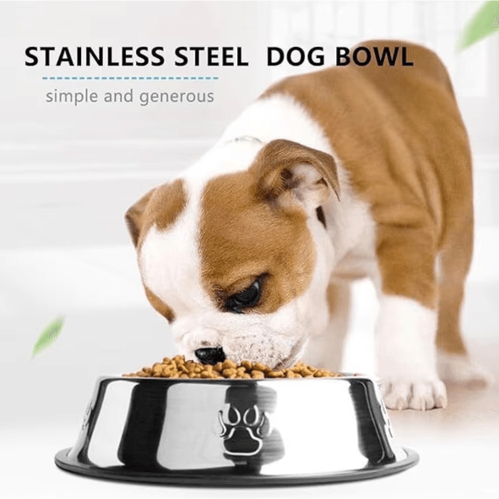 Stainless Steel Pet Bowl AntiSlip Durable Food Water Feeding Bowl For Dogs Cats 2