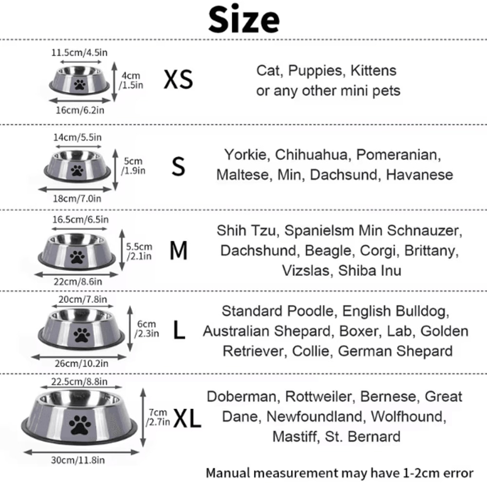 Stainless Steel Pet Bowl AntiSlip Durable Food Water Feeding Bowl For Dogs Cats 4