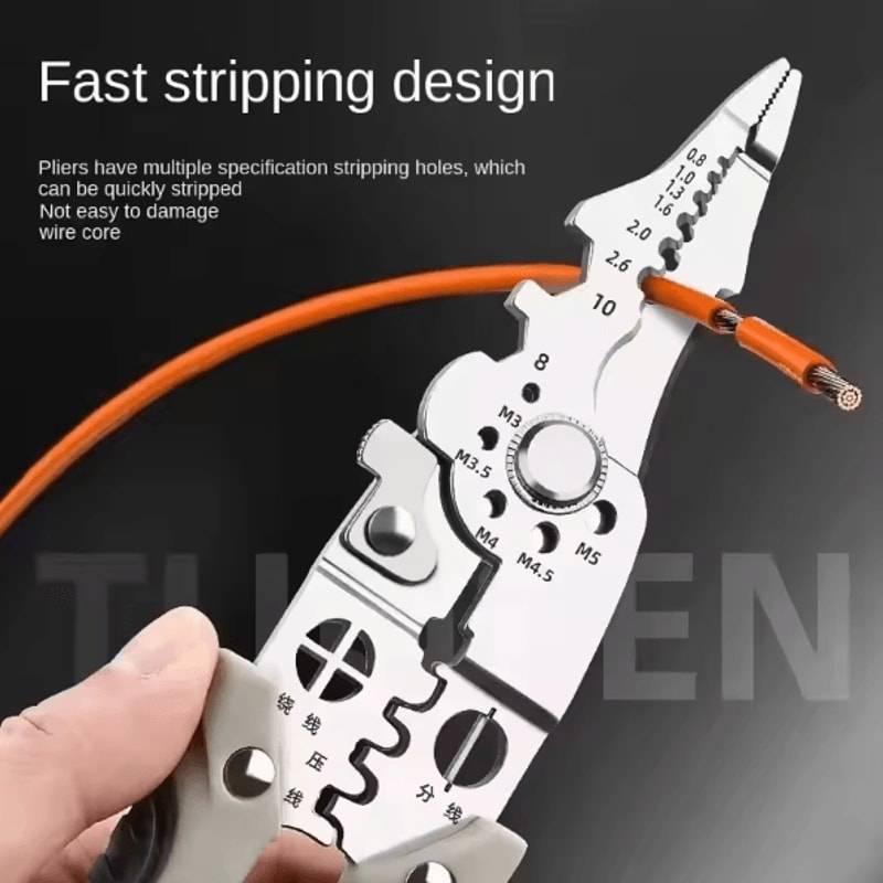 MultiFunctional Electrician Wire Stripping Pliers Precision Cutting Splitting Tool 4
