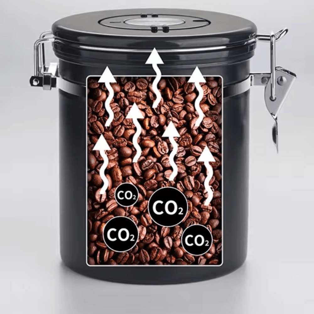 304 Stainless Steel Airtight Coffee Canister MoistureProof Kitchen Storage Container 1