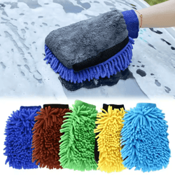 chenille microfiber car wash mitt – double-sided scratch-free cleaning glove