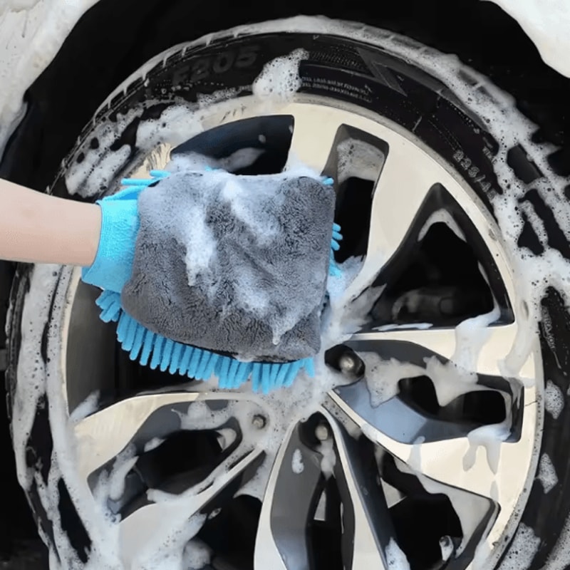 Chenille Microfiber Car Wash Mitt DoubleSided ScratchFree Cleaning Glove 3