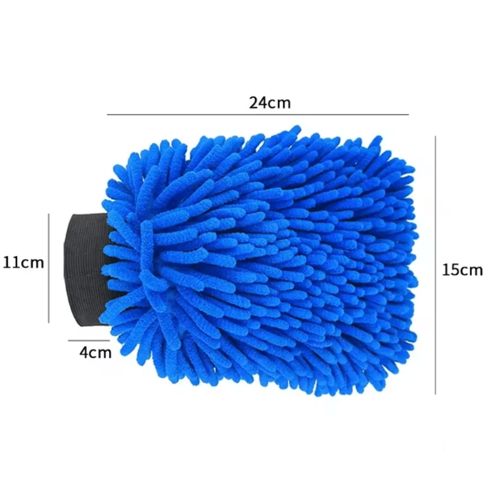 Chenille Microfiber Car Wash Mitt DoubleSided ScratchFree Cleaning Glove 4