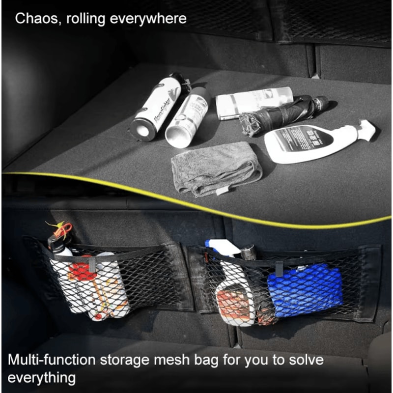 Universal Car Trunk Storage Net Elastic Mesh Seat Back Organizer Pocket 1