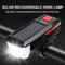 Solar USB Rechargeable Bicycle Light With Horn MultiMode MTB Front Safety Lamp 0