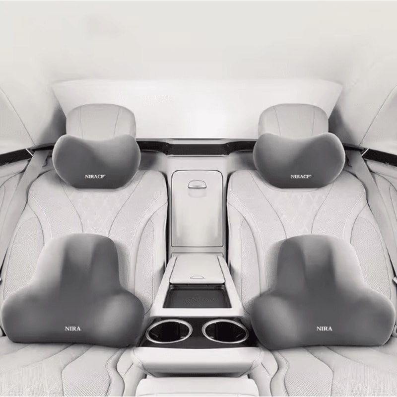 Ergonomic Memory Foam Car Neck Lumbar Support Cushion Set Headrest Back Comfort Pillow 3