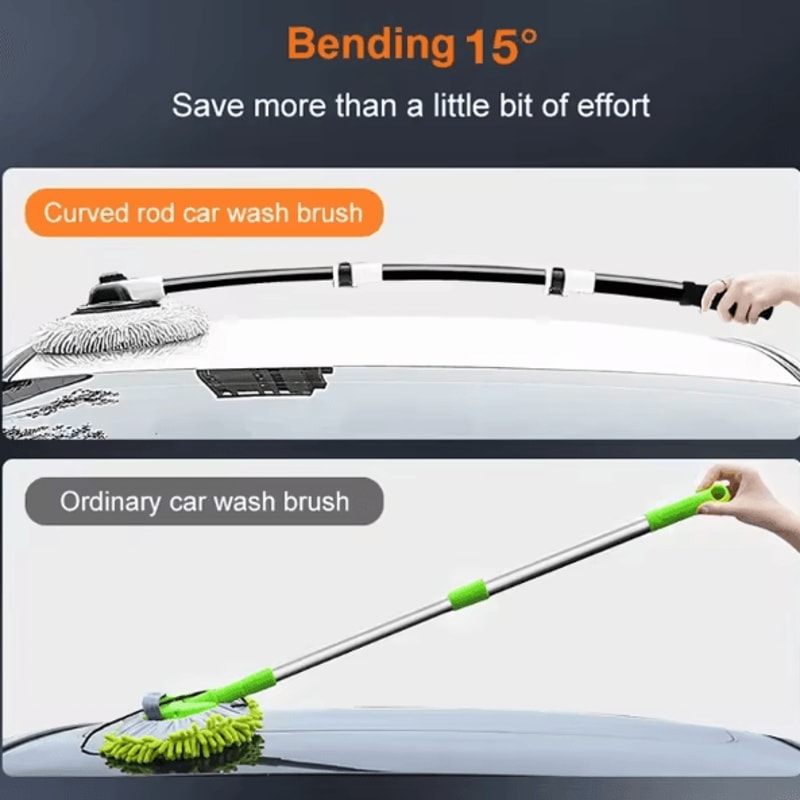 UltraReach Telescoping Car Wash Brush With Chenille Mop Head 2