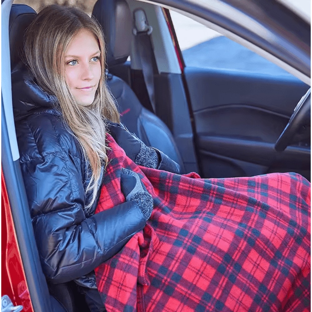 ThermaRide 12V Heated Car Blanket With Safety Timer Fleece Comfort 4
