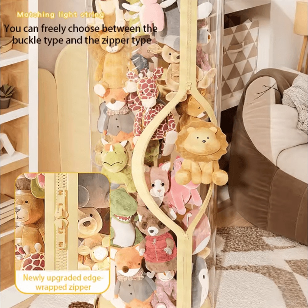 ClearView Cylinder Toy Storage Box With Lid For Plush Doll Display 2